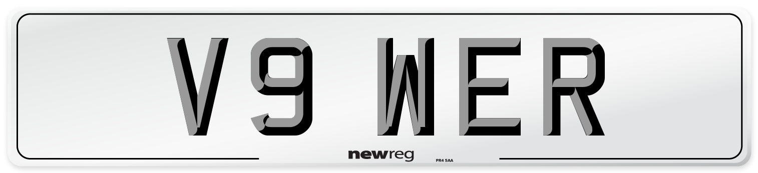 V9 WER Number Plate from New Reg